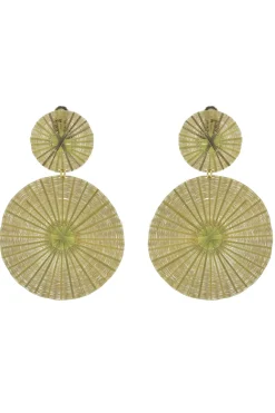 Mercedes Salazar Jewelry-Dos Soles Dorados Circle Earrings