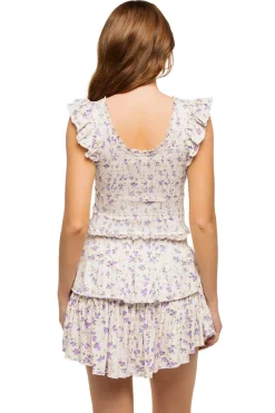 LoveShackFancy Matching Sets|Tops-Dovi Floral Crop Top