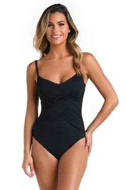 La Blanca One Pieces-Draped Front One Piece Swimsuit