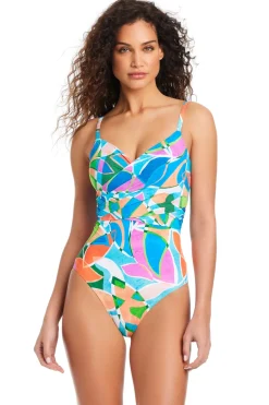 Beyond Control One Pieces-Draped One Piece Swimsuit