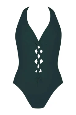 Karla Colletto Halter|Plunge-Eleni Halter One Piece Swimsuit