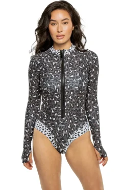 Watskin High Neck|High Leg-Ella Animal Mix Bodysuit