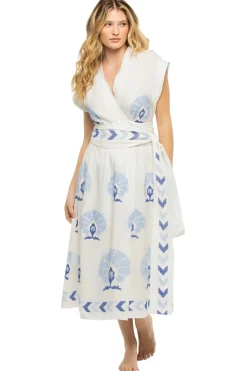 Greek Archaic Kori Sundresses-Embroidered Midi Dress