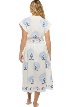 Greek Archaic Kori Sundresses-Embroidered Midi Dress
