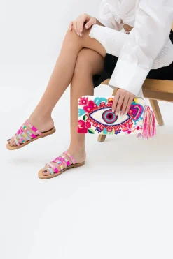 Le Pom Pom Bags-Evil Eye Clutch