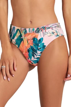 Cosita Linda High Leg|High Waist-Exotic Leaves Hipster Bikini Bottom