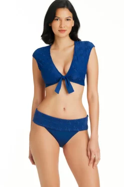 Bleu Rod Beattie Bikinis-Eyelet Crop Bikini Top