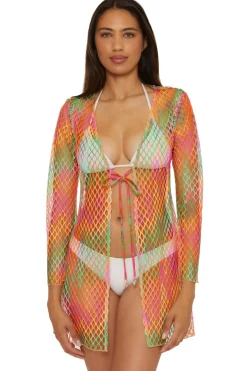 Becca by Rebecca Virtue Kimonos / Robes-Fishnet Long Sleeve Kimono