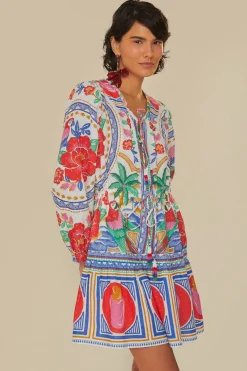 Farm Rio Sundresses-Flowers Beach Mini Dress