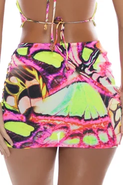 Luli Fama Bottoms-Flutter Scrunch Mini Skirt