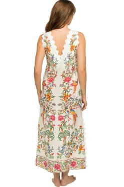Farm Rio Sundresses-Forest Linen Midi Dress