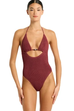 Bond-Eye Monokini / Cut Out|High Leg-Fowler Beaded One Piece Swimsuit
