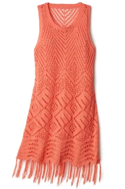 Allison New York Tunics-Fringe Crochet Tunic
