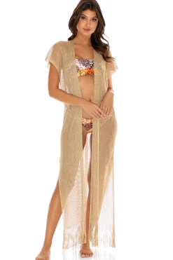 Luli Fama Kimonos / Robes-Fringe Long Kimono