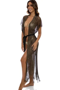 Luli Fama Kimonos / Robes-Fringe Long Kimono