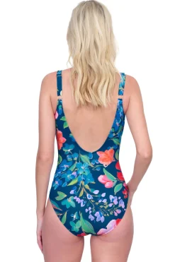 Gottex Tank|One Pieces-Garden Dream V-Neck One Piece Swimsuit