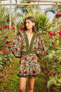 Farm Rio Jumpsuits / Rompers-Garden Tapestry Romper