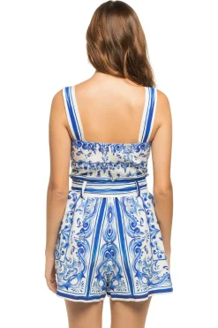 Farm Rio Jumpsuits / Rompers-Garden Tiles Short Romper
