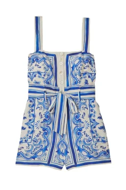 Farm Rio Jumpsuits / Rompers-Garden Tiles Short Romper