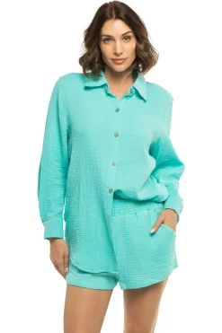 Surf Gypsy Matching Sets|Shirt Dresses-Gauze Button Up Boy Shirt