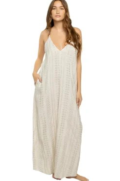 Elan Sundresses-Geometric Metallic Maxi Bubble Dress
