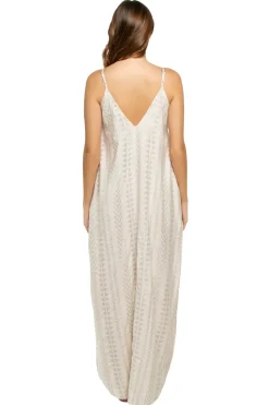 Elan Sundresses-Geometric Metallic Maxi Bubble Dress