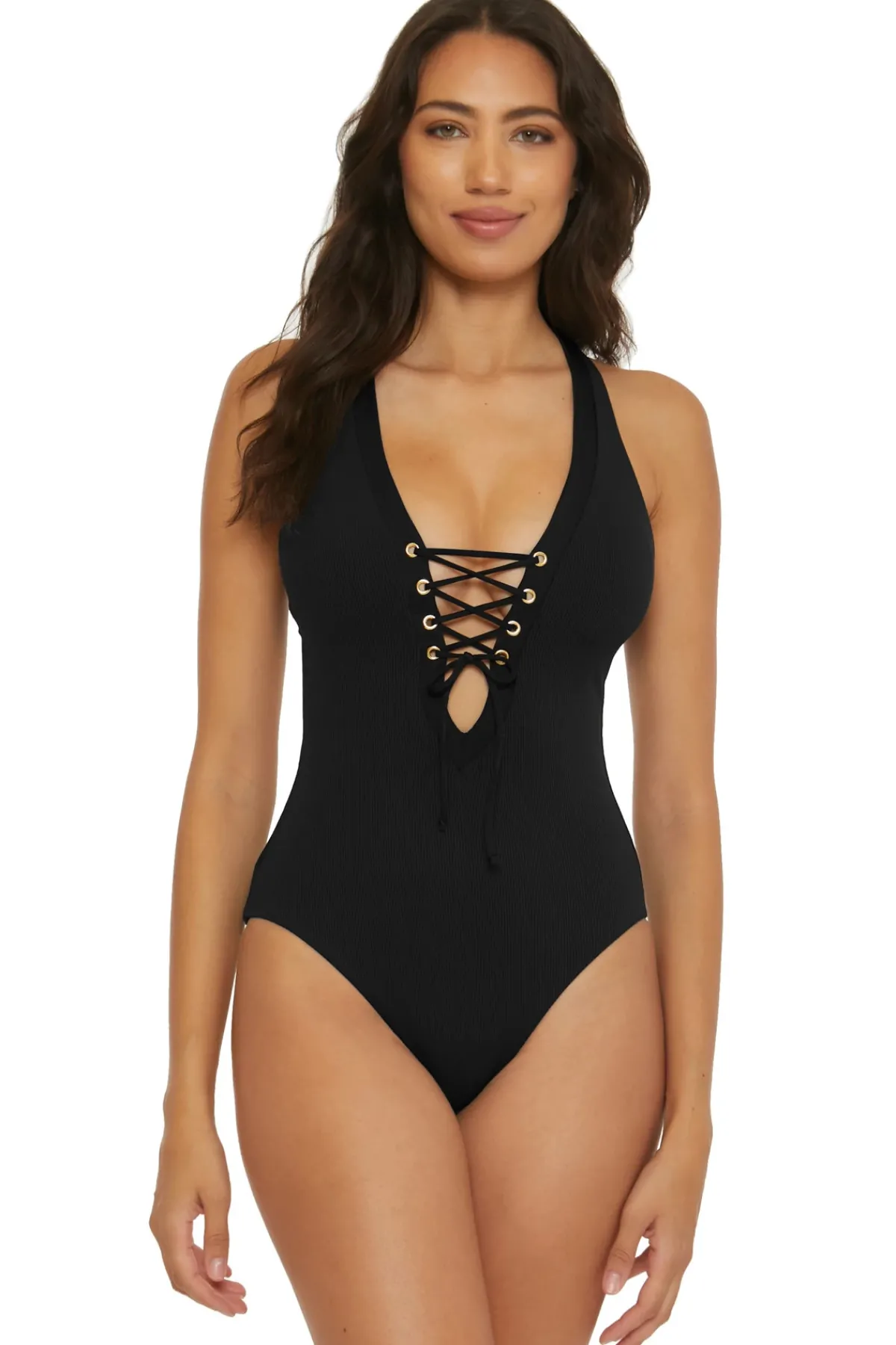 Becca by Rebecca Virtue Plunge|One Pieces-Gia Plunge One Piece Swimsuit