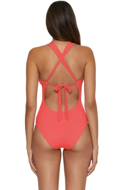 Becca by Rebecca Virtue Plunge|One Pieces-Gia Plunge One Piece Swimsuit