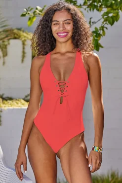 Becca by Rebecca Virtue Plunge|One Pieces-Gia Plunge One Piece Swimsuit