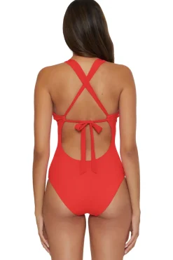 Becca by Rebecca Virtue Plunge|One Pieces-Gia Plunge One Piece Swimsuit