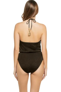 Hanne Bloch Halter|One Pieces-Glitter One V-Neck One Piece Swimsuit