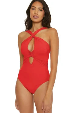 Becca by Rebecca Virtue Monokini / Cut Out|High Neck-Gracelyn High Neck One Piece Swimsuit