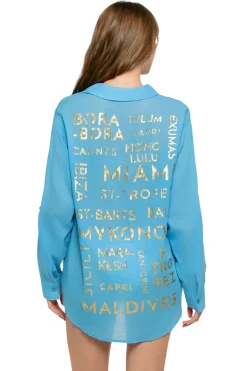 Elan Shirt Dresses-Graphic Shirt Dress