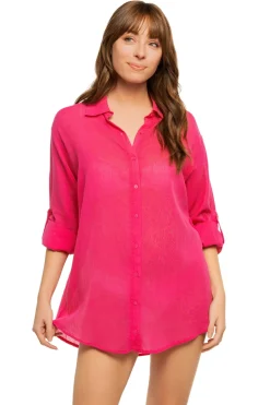 Elan Shirt Dresses-Graphic Shirt Dress