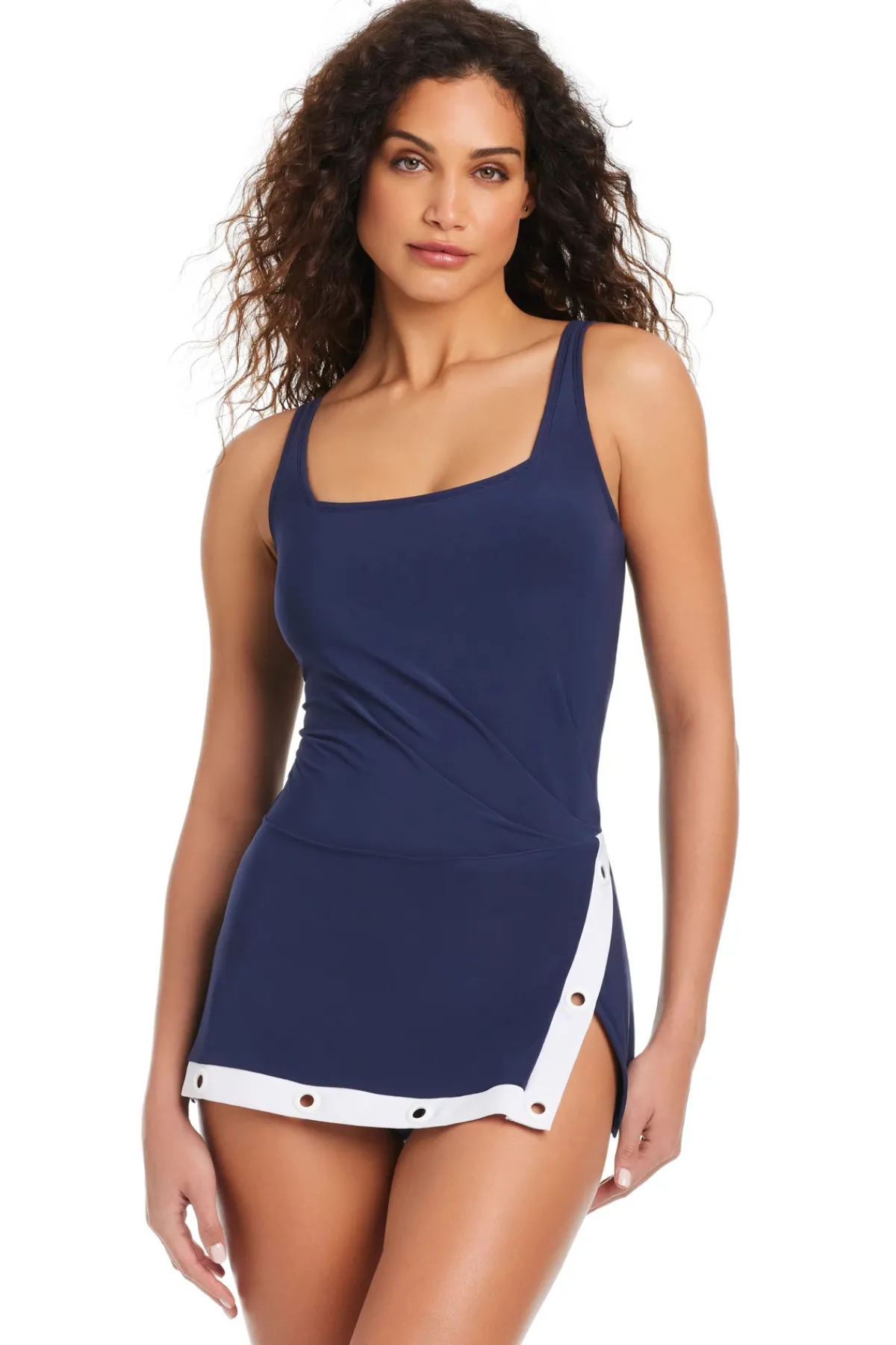 Beyond Control Swimdress / Skirted|One Pieces-Grommet Swimdress