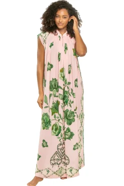 Verandah Sundresses-Hand Beaded Blooming Peonies Maxi Dress