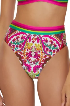 Trina Turk High Leg|High Waist-High Waist Banded Bikini Bottom