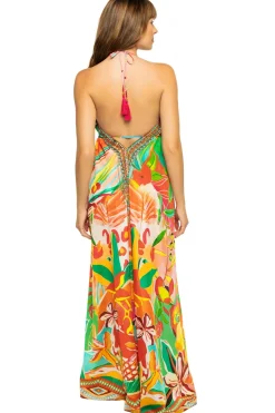 La Moda Sundresses-Hi-Low Halter Maxi Dress