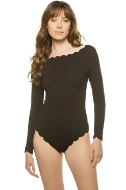 Marysia High Neck|One Pieces-Holly Point Long Sleeve One Piece Swimsuit