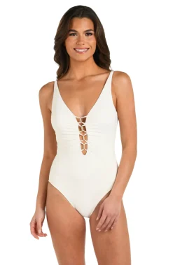 La Blanca Plunge|One Pieces-Island Goddess One Piece Swimsuit