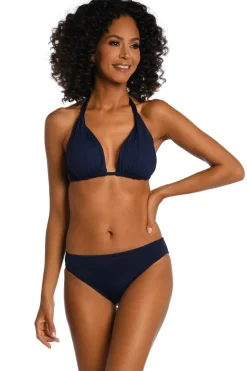 La Blanca Triangle|Halter-Island Goddess Sliding Halter Bikini Top