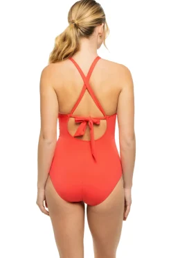La Blanca High Neck|One Pieces-Keyhole High Neck One Piece Swimsuit