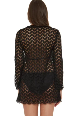 Isabella Rose Tunics-Lace-Up Crochet Tunic