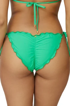 PQ Swim Tie Side|Hipster-Lettuce Edge Tie Side Hipster Bikini Bottom
