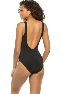 Jets Swimwear Australia Plunge|One Pieces-Lien Plunge One Piece Swimsuit