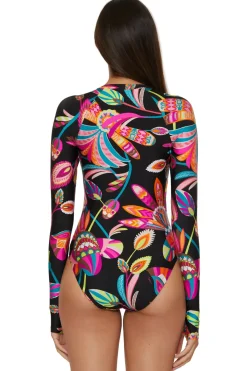 Trina Turk High Neck|One Pieces-Long Sleeve Zip-Up Paddle Suit