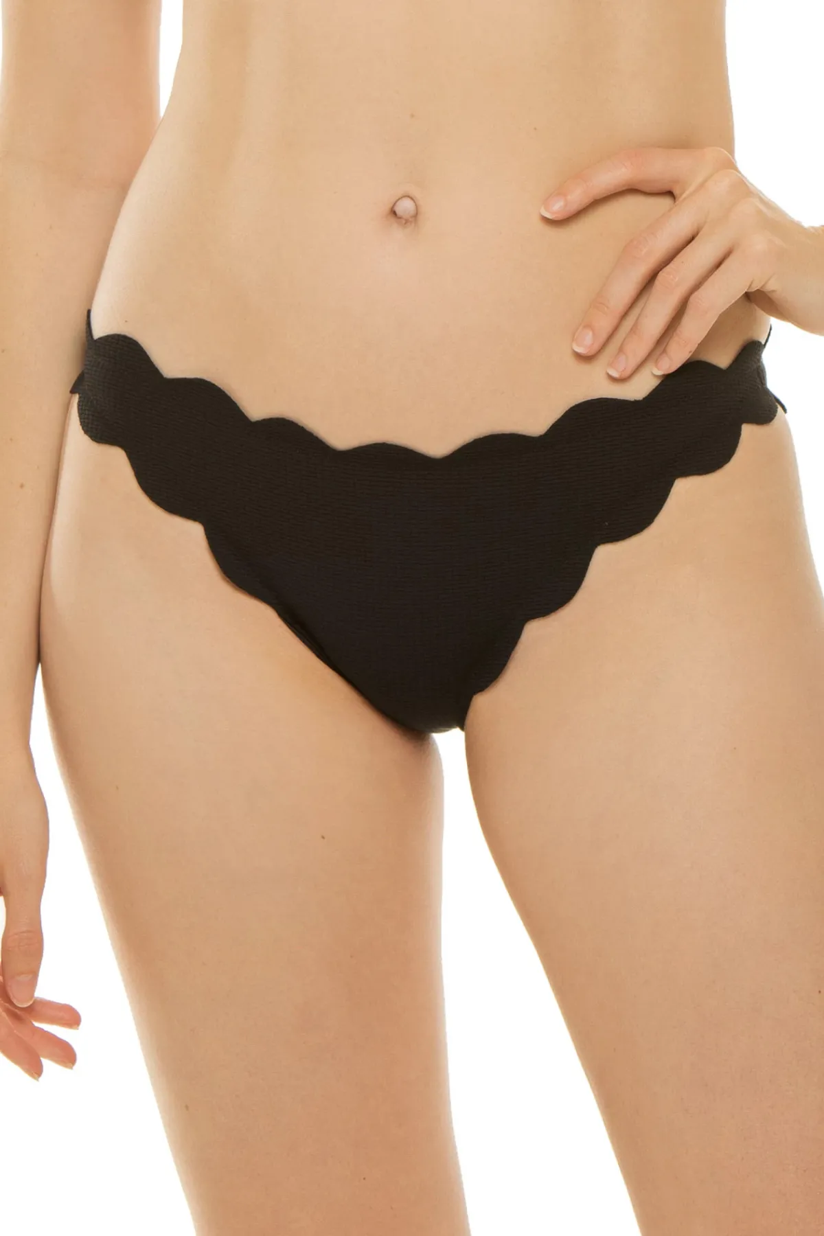 Marysia Brazilian / Cheeky|Bikinis-Low-Rise Scalloped Brazilian Bikini Bottom