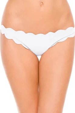 Marysia Brazilian / Cheeky|Bikinis-Low-Rise Scalloped Brazilian Bikini Bottom
