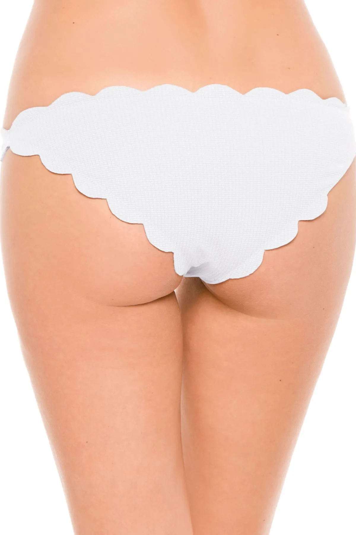 Marysia Brazilian / Cheeky|Bikinis-Low-Rise Scalloped Brazilian Bikini Bottom