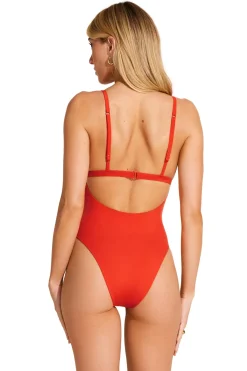 Vitamin A High Leg|Plunge-Luxe Link One Piece Swimsuit